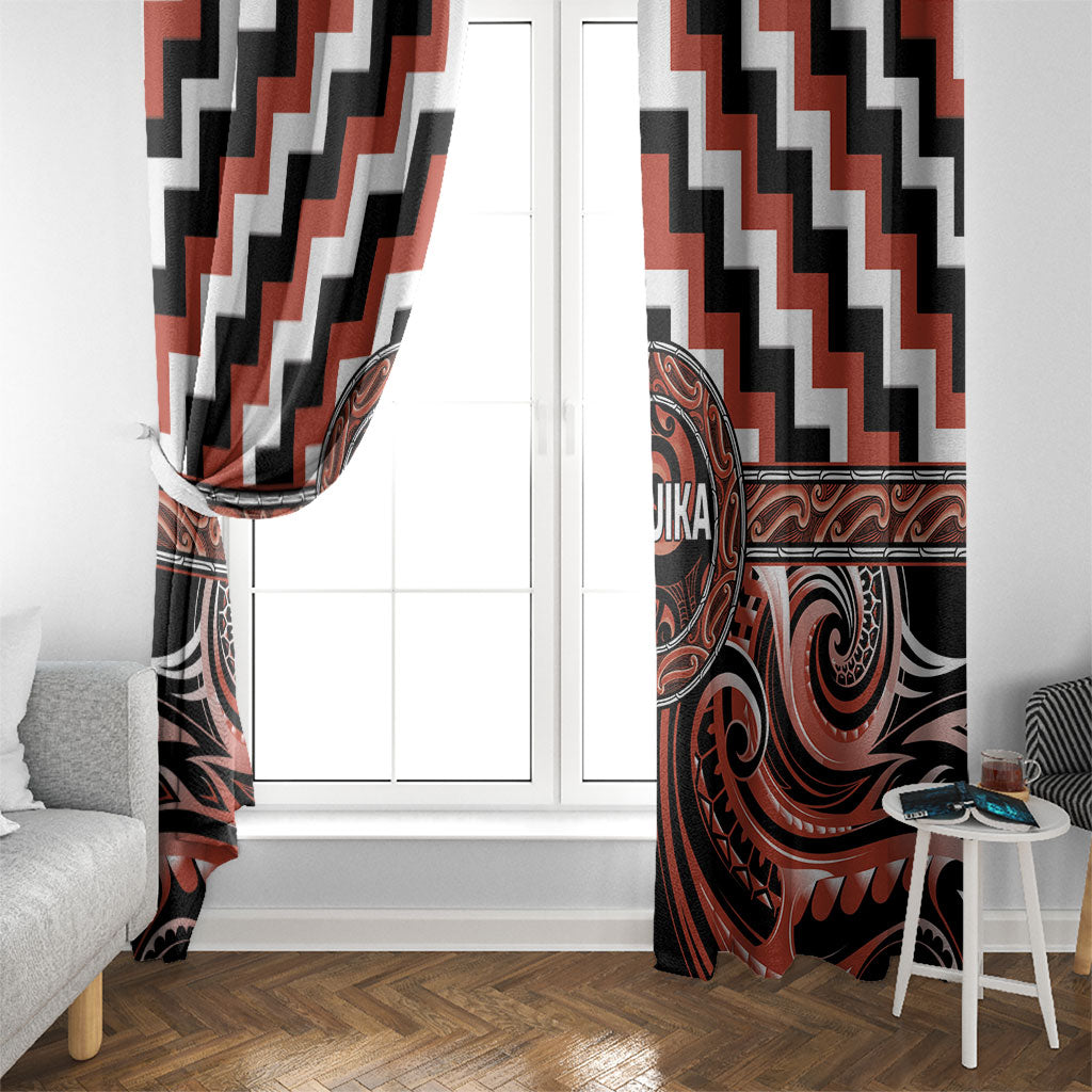 Aotearoa Tapuika Window Curtain Maori Iwi Poutama Puhoro Tattoo LT14 - Polynesian Pride