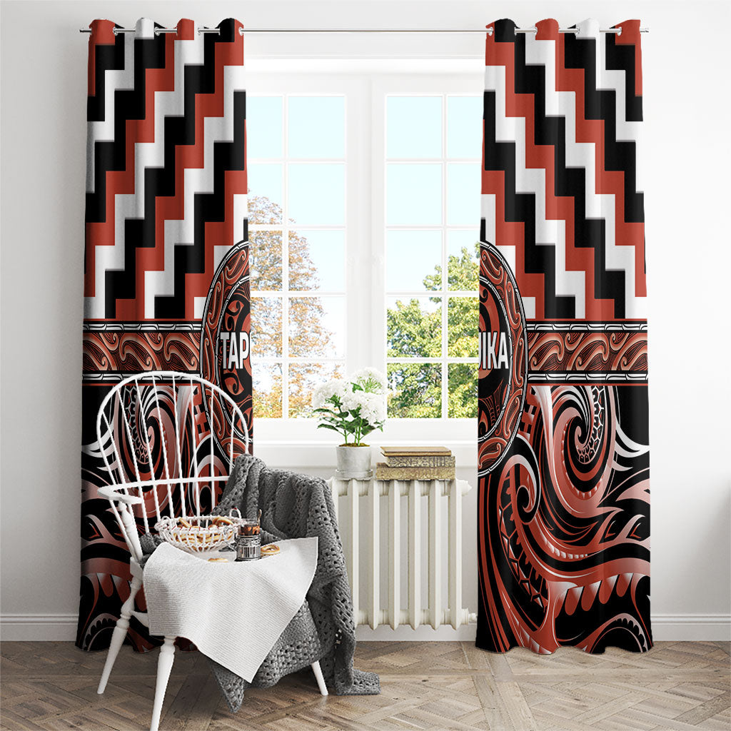 Aotearoa Tapuika Window Curtain Maori Iwi Poutama Puhoro Tattoo LT14 - Polynesian Pride