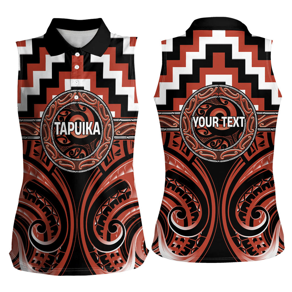 Aotearoa Tapuika Personalised Women Sleeveless Polo Shirt Maori Iwi Poutama Puhoro Tattoo LT14 - Polynesian Pride