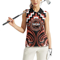 Aotearoa Tapuika Personalised Women Sleeveless Polo Shirt Maori Iwi Poutama Puhoro Tattoo LT14 - Polynesian Pride
