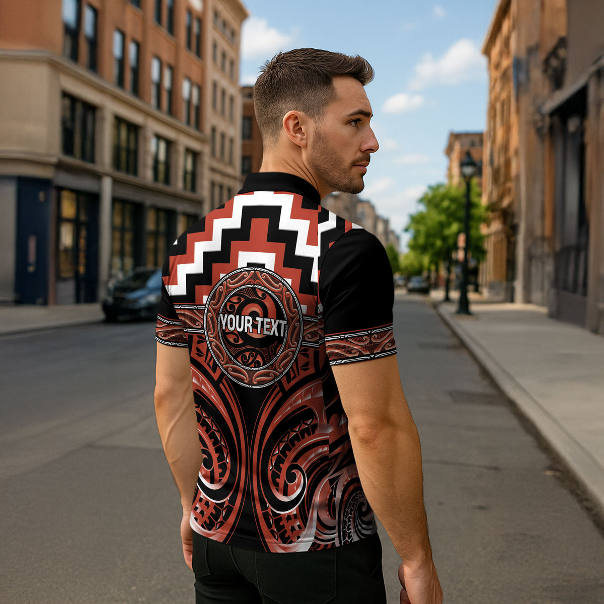 Aotearoa Tapuika Personalised Zipper Polo Shirt Maori Iwi Poutama Puhoro Tattoo LT14 - Polynesian Pride