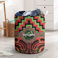 Aotearoa Ngati Maru Laundry Basket Maori Iwi Poutama Puhoro Tattoo LT14 Red - Polynesian Pride