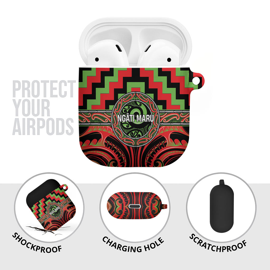Aotearoa Ngati Maru AirPods Case Maori Iwi Poutama Puhoro Tattoo LT14 - Polynesian Pride