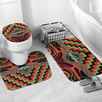 Aotearoa Ngati Maru Bathroom Set Maori Iwi Poutama Puhoro Tattoo LT14 Mat Set Only (3 pcs) One Size Red - Polynesian Pride