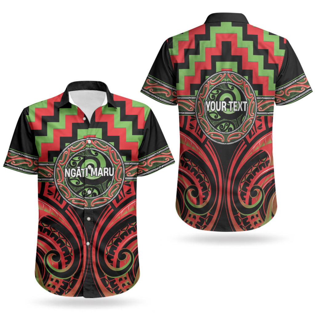Aotearoa Ngati Maru Personalised Couples Matching Tank Maxi Dress and Hawaiian Shirt Maori Iwi Poutama Puhoro Tattoo LT14 - Polynesian Pride