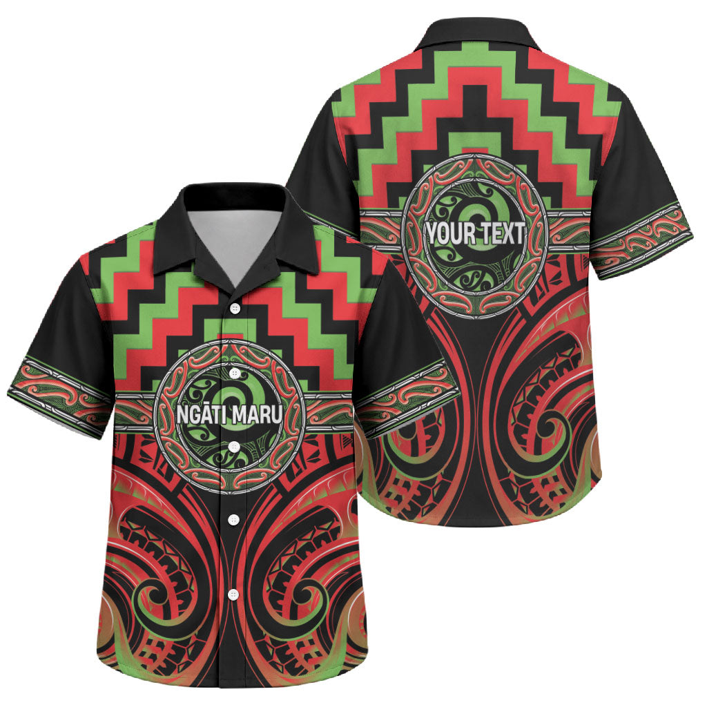 Aotearoa Ngati Maru Personalised Family Matching Long Sleeve Bodycon Dress and Hawaiian Shirt Maori Iwi Poutama Puhoro Tattoo LT14 Son's Shirt Red - Polynesian Pride