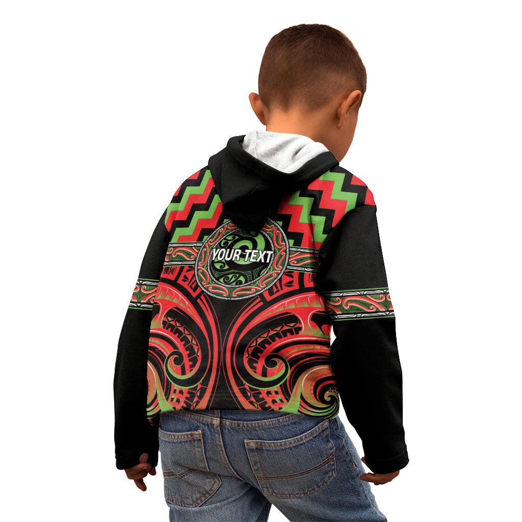 Aotearoa Ngati Maru Personalised Kid Hoodie Maori Iwi Poutama Puhoro Tattoo LT14 - Polynesian Pride