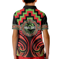 Aotearoa Ngati Maru Personalised Kid Polo Shirt Maori Iwi Poutama Puhoro Tattoo LT14 - Polynesian Pride