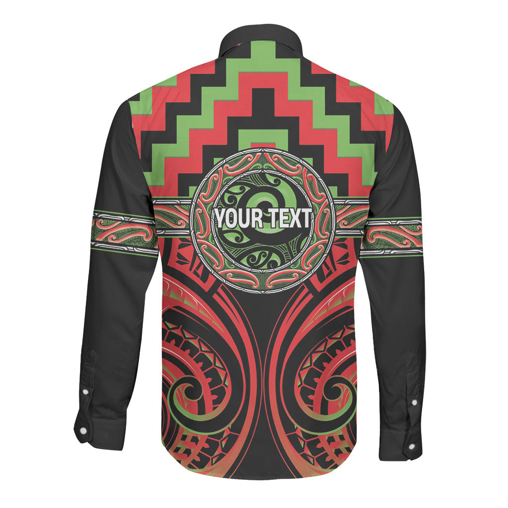 Aotearoa Ngati Maru Personalised Long Sleeve Button Shirt Maori Iwi Poutama Puhoro Tattoo LT14 - Polynesian Pride