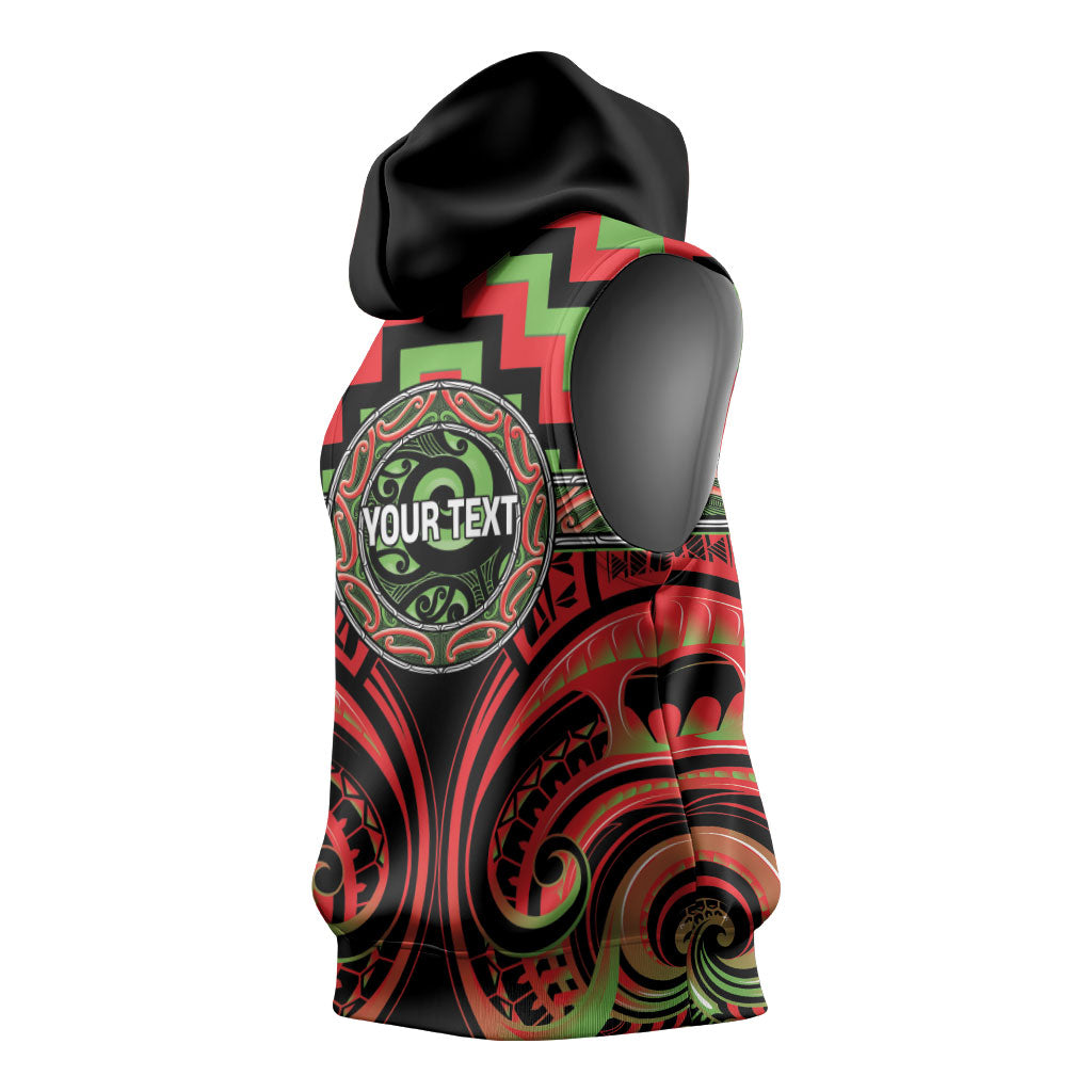 Aotearoa Ngati Maru Personalised Sleeveless Hoodie Maori Iwi Poutama Puhoro Tattoo LT14 - Polynesian Pride