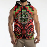 Aotearoa Ngati Maru Personalised Sleeveless Hoodie Maori Iwi Poutama Puhoro Tattoo LT14 - Polynesian Pride