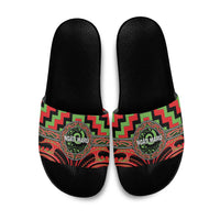 Aotearoa Ngati Maru Slide Sandals Maori Iwi Poutama Puhoro Tattoo LT14 Red - Polynesian Pride