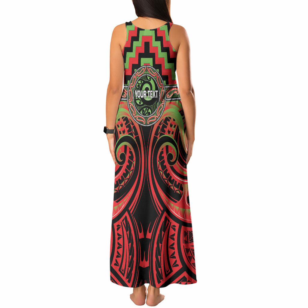 Aotearoa Ngati Maru Personalised Tank Maxi Dress Maori Iwi Poutama Puhoro Tattoo LT14 - Polynesian Pride
