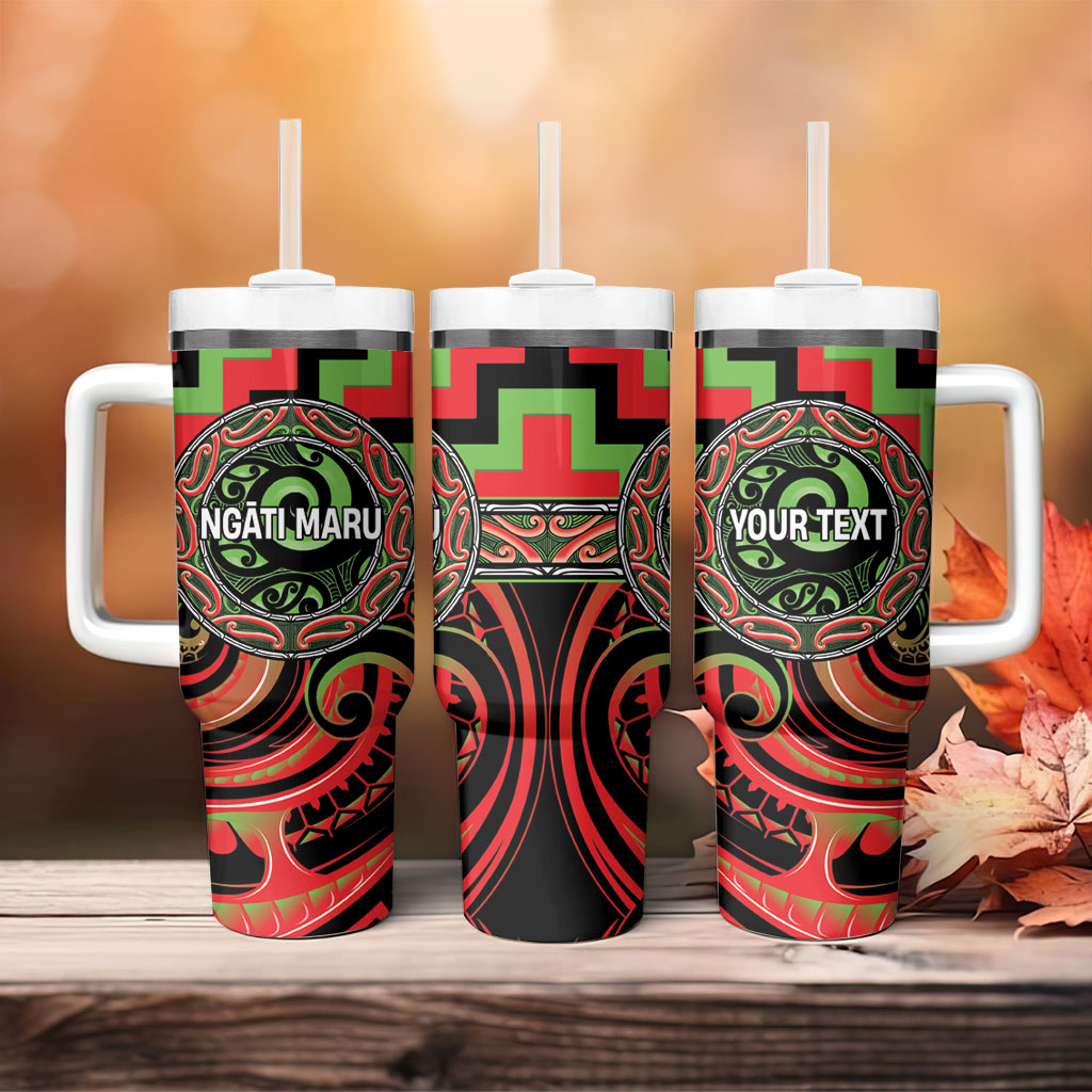Aotearoa Ngati Maru Personalised Tumbler With Handle Maori Iwi Poutama Puhoro Tattoo LT14 - Polynesian Pride