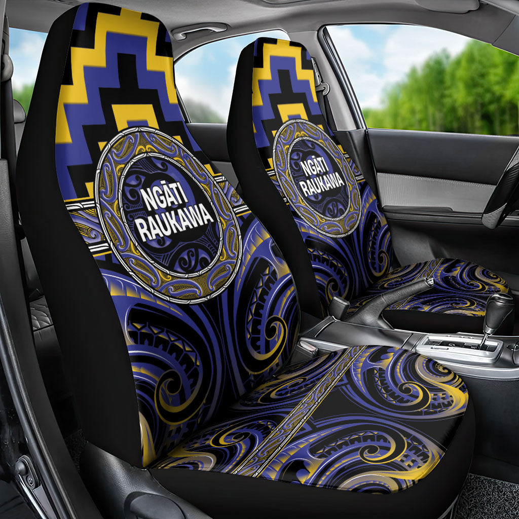Aotearoa Ngati Raukawa Car Seat Cover Maori Iwi Poutama Puhoro Tattoo LT14 - Polynesian Pride
