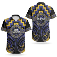 Aotearoa Ngati Raukawa Personalised Couples Matching Off Shoulder Short Dress and Hawaiian Shirt Maori Iwi Poutama Puhoro Tattoo LT14 - Polynesian Pride