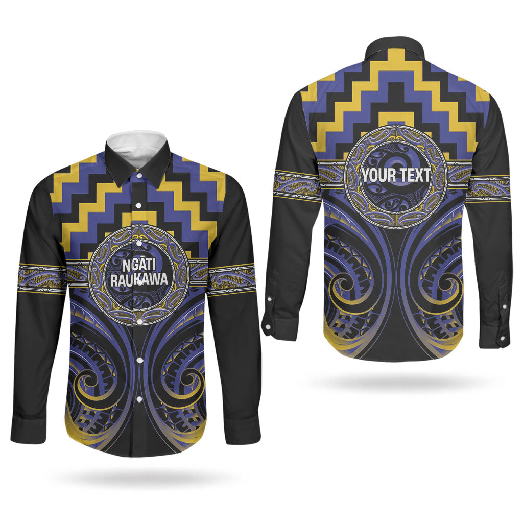 Aotearoa Ngati Raukawa Personalised Couples Matching Short Sleeve Bodycon Dress and Long Sleeve Button Shirt Maori Iwi Poutama Puhoro Tattoo LT14 - Polynesian Pride