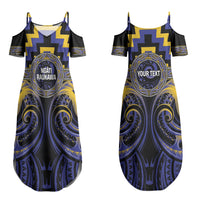 Aotearoa Ngati Raukawa Personalised Couples Matching Summer Maxi Dress and Hawaiian Shirt Maori Iwi Poutama Puhoro Tattoo LT14 - Polynesian Pride