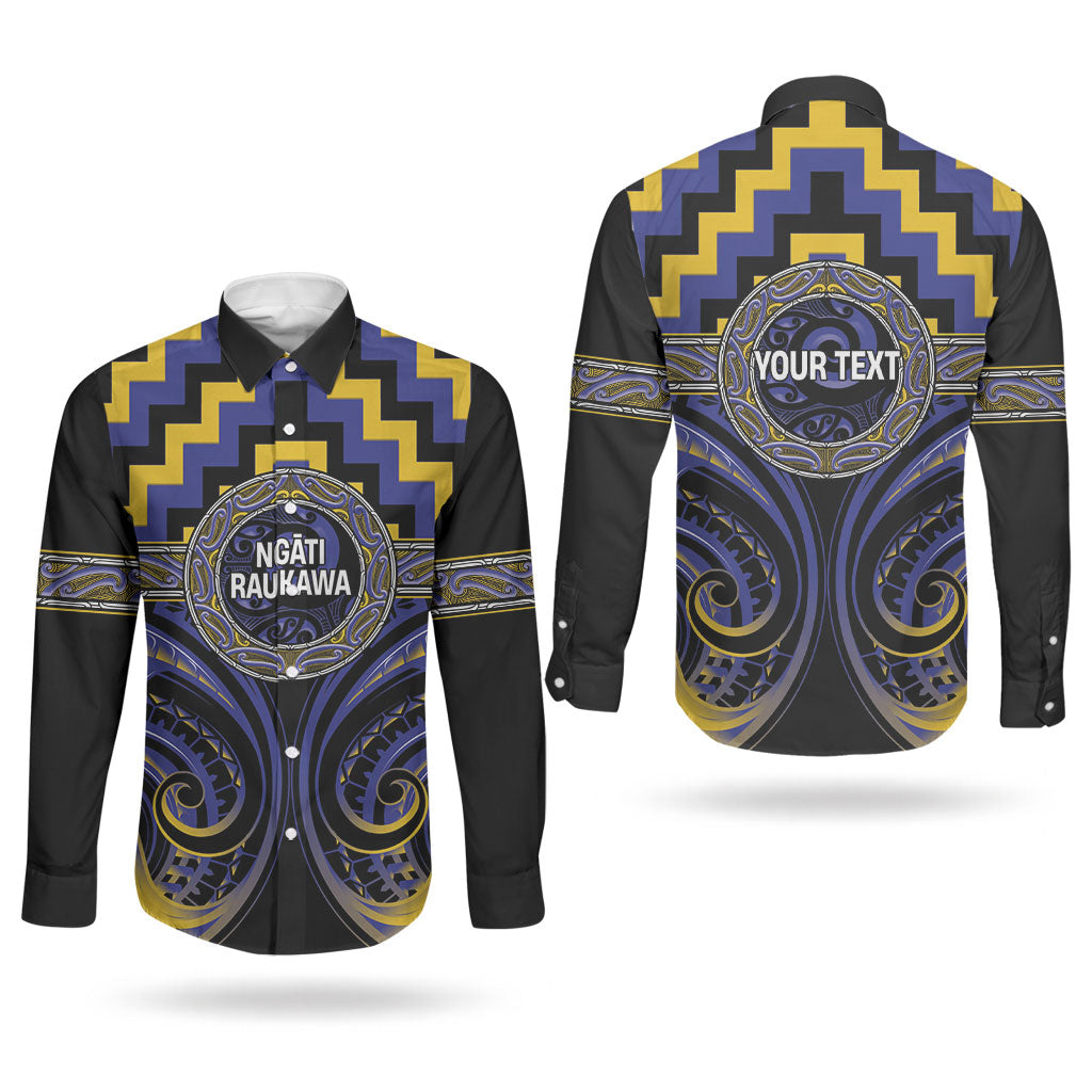 Aotearoa Ngati Raukawa Personalised Couples Matching Tank Maxi Dress and Long Sleeve Button Shirt Maori Iwi Poutama Puhoro Tattoo LT14 - Polynesian Pride
