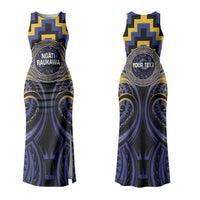 Aotearoa Ngati Raukawa Personalised Couples Matching Tank Maxi Dress and Long Sleeve Button Shirt Maori Iwi Poutama Puhoro Tattoo LT14 - Polynesian Pride