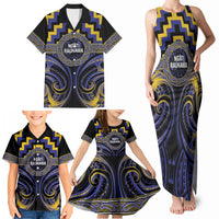 Aotearoa Ngati Raukawa Personalised Family Matching Tank Maxi Dress and Hawaiian Shirt Maori Iwi Poutama Puhoro Tattoo LT14 - Polynesian Pride
