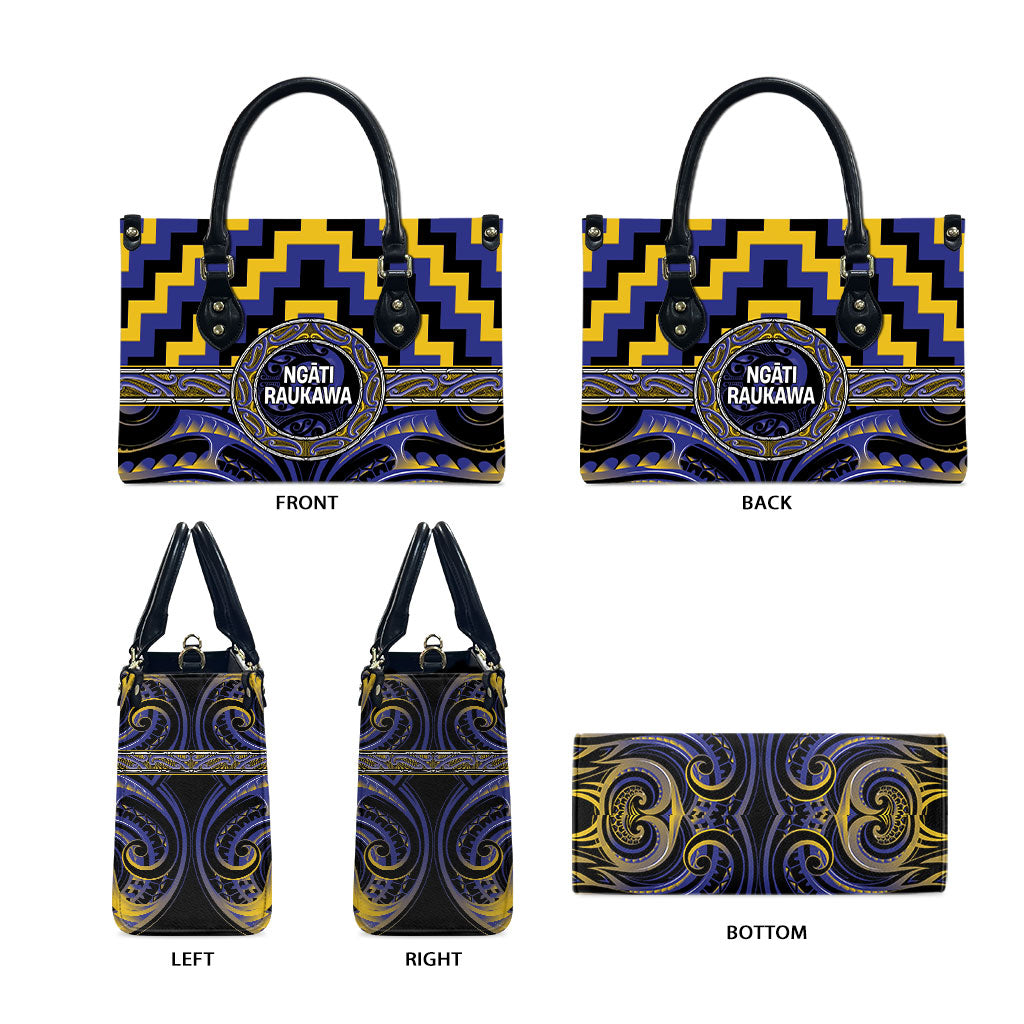 Aotearoa Ngati Raukawa Leather Bag Maori Iwi Poutama Puhoro Tattoo LT14 - Polynesian Pride