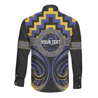Aotearoa Ngati Raukawa Personalised Long Sleeve Button Shirt Maori Iwi Poutama Puhoro Tattoo LT14 - Polynesian Pride