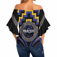 Aotearoa Ngati Raukawa Personalised Off Shoulder Wrap Waist Top Maori Iwi Poutama Puhoro Tattoo LT14 - Polynesian Pride