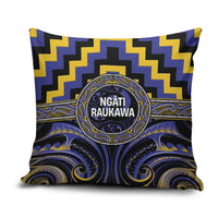 Aotearoa Ngati Raukawa Pillow Cover Maori Iwi Poutama Puhoro Tattoo LT14 Blue - Polynesian Pride