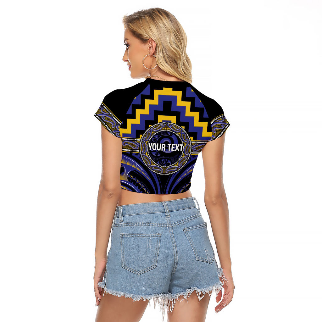 Aotearoa Ngati Raukawa Personalised Raglan Cropped T Shirt Maori Iwi Poutama Puhoro Tattoo LT14 - Polynesian Pride