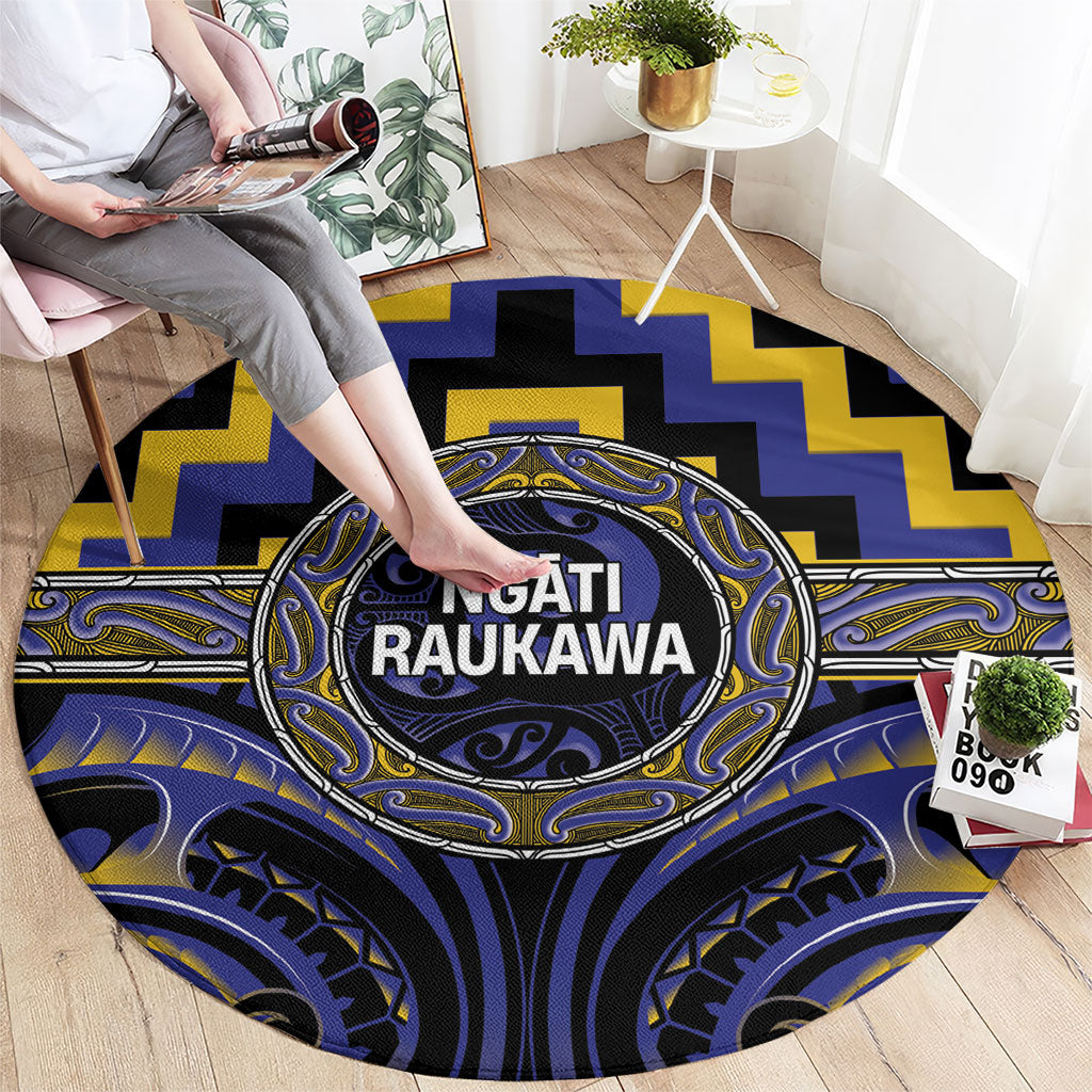 Aotearoa Ngati Raukawa Round Carpet Maori Iwi Poutama Puhoro Tattoo LT14 - Polynesian Pride