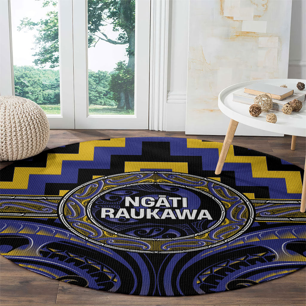 Aotearoa Ngati Raukawa Round Carpet Maori Iwi Poutama Puhoro Tattoo LT14 - Polynesian Pride