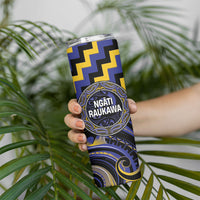 Aotearoa Ngati Raukawa Personalised Skinny Tumbler Maori Iwi Poutama Puhoro Tattoo LT14 - Polynesian Pride
