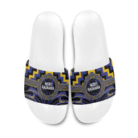 Aotearoa Ngati Raukawa Slide Sandals Maori Iwi Poutama Puhoro Tattoo LT14 Blue - Polynesian Pride