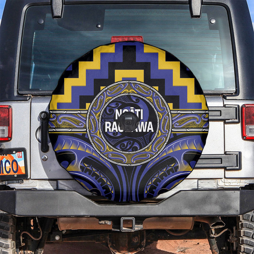 Aotearoa Ngati Raukawa Spare Tire Cover Maori Iwi Poutama Puhoro Tattoo LT14 Blue - Polynesian Pride