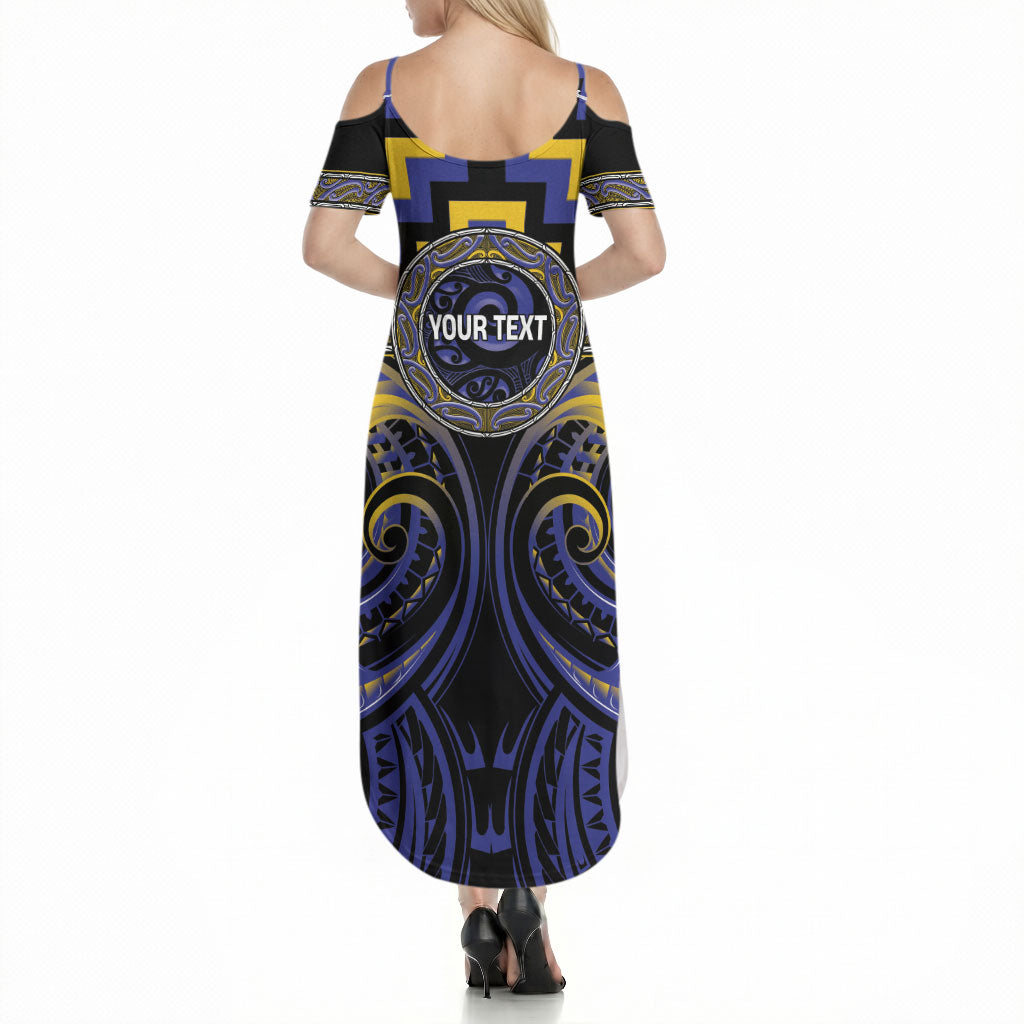 Aotearoa Ngati Raukawa Personalised Summer Maxi Dress Maori Iwi Poutama Puhoro Tattoo LT14 - Polynesian Pride