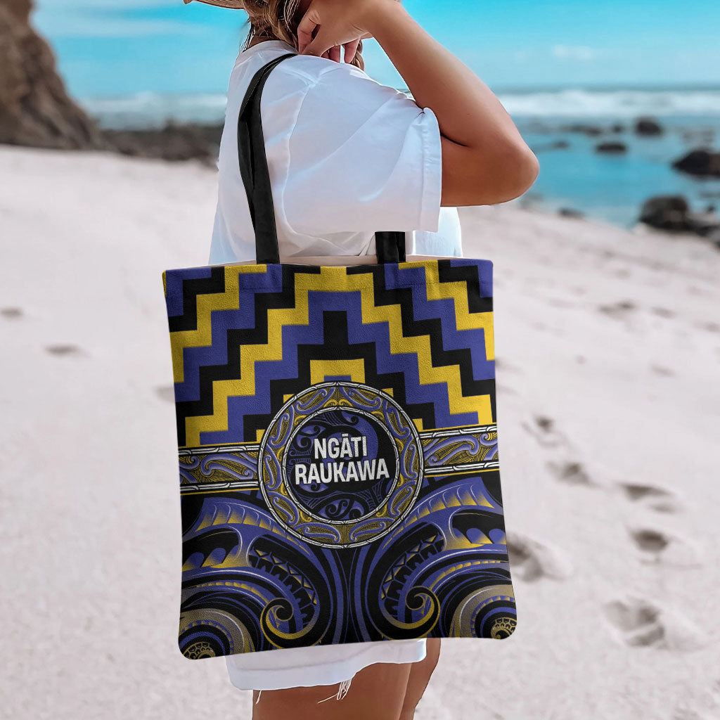 Aotearoa Ngati Raukawa Tote Bag Maori Iwi Poutama Puhoro Tattoo LT14 - Polynesian Pride
