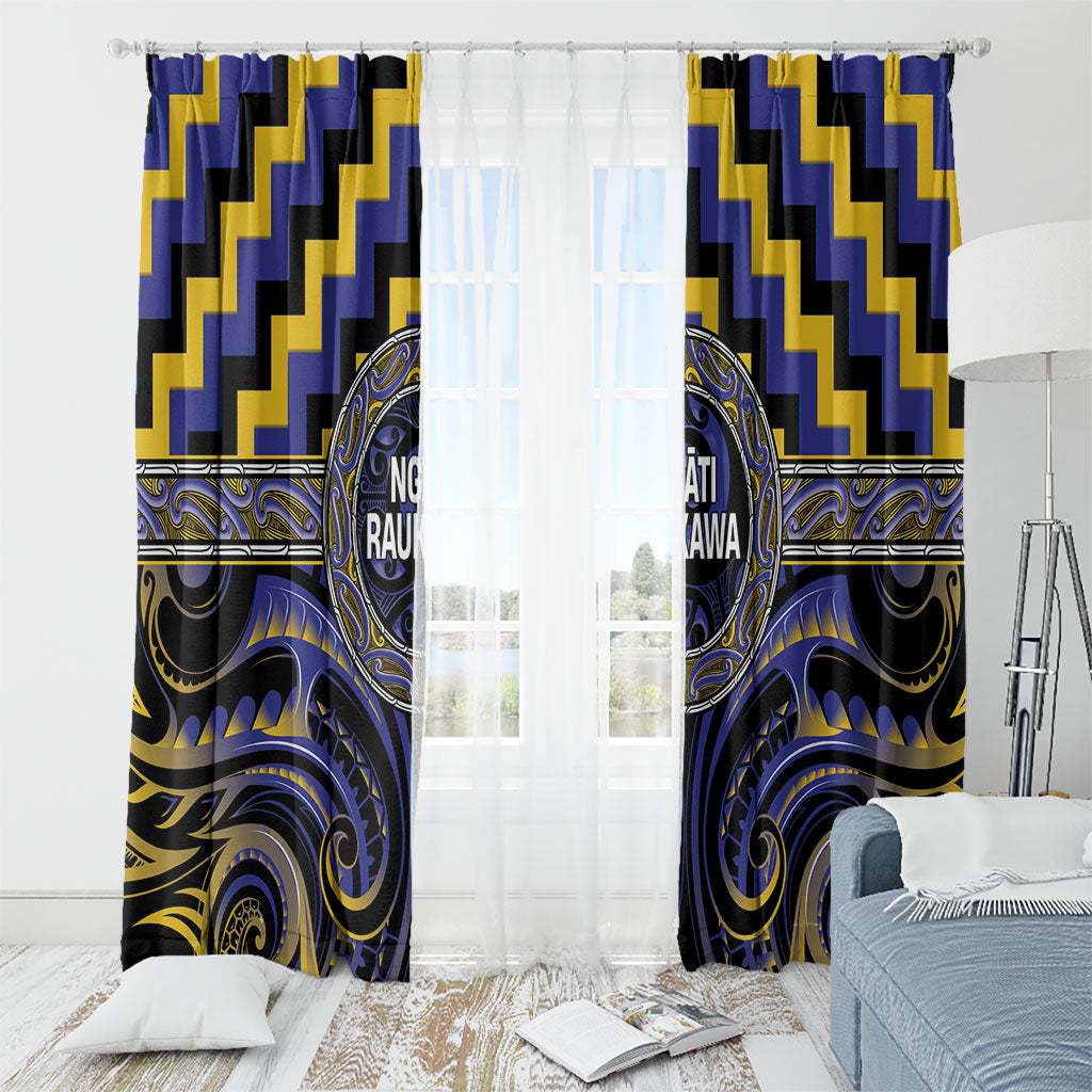 Aotearoa Ngati Raukawa Window Curtain Maori Iwi Poutama Puhoro Tattoo LT14 - Polynesian Pride
