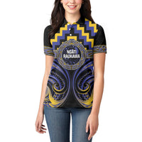 Aotearoa Ngati Raukawa Personalised Women Polo Shirt Maori Iwi Poutama Puhoro Tattoo LT14 - Polynesian Pride