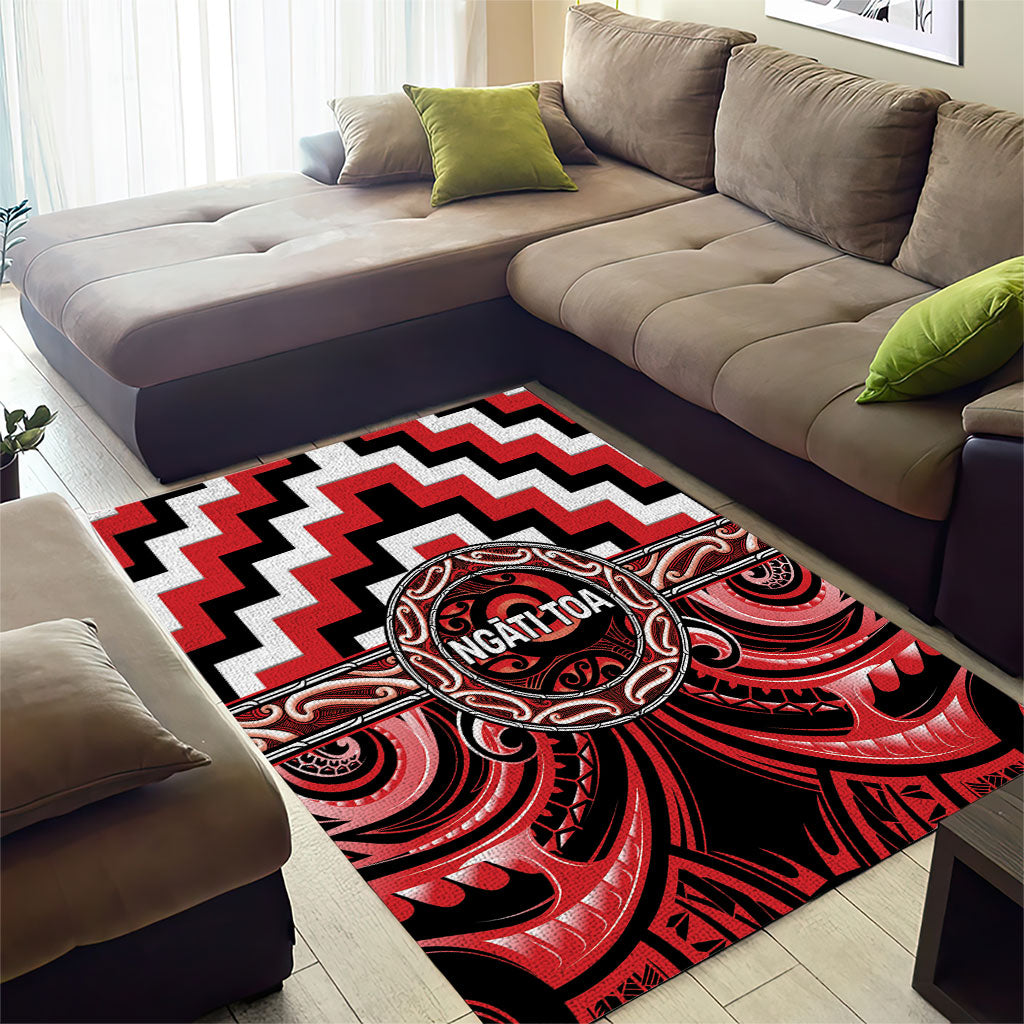 Aotearoa Ngati Toa Area Rug Maori Iwi Poutama Puhoro Tattoo LT14 - Polynesian Pride