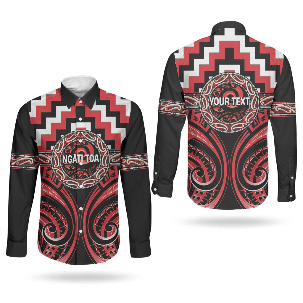 Aotearoa Ngati Toa Personalised Couples Matching Off Shoulder Maxi Dress and Long Sleeve Button Shirt Maori Iwi Poutama Puhoro Tattoo LT14 - Polynesian Pride