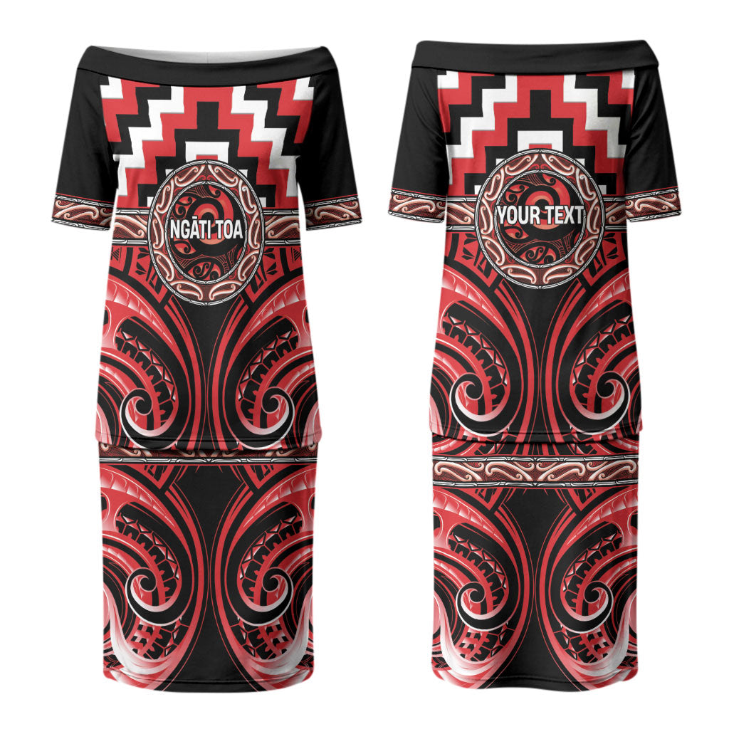 Aotearoa Ngati Toa Personalised Couples Matching Puletasi and Hawaiian Shirt Maori Iwi Poutama Puhoro Tattoo LT14 - Polynesian Pride