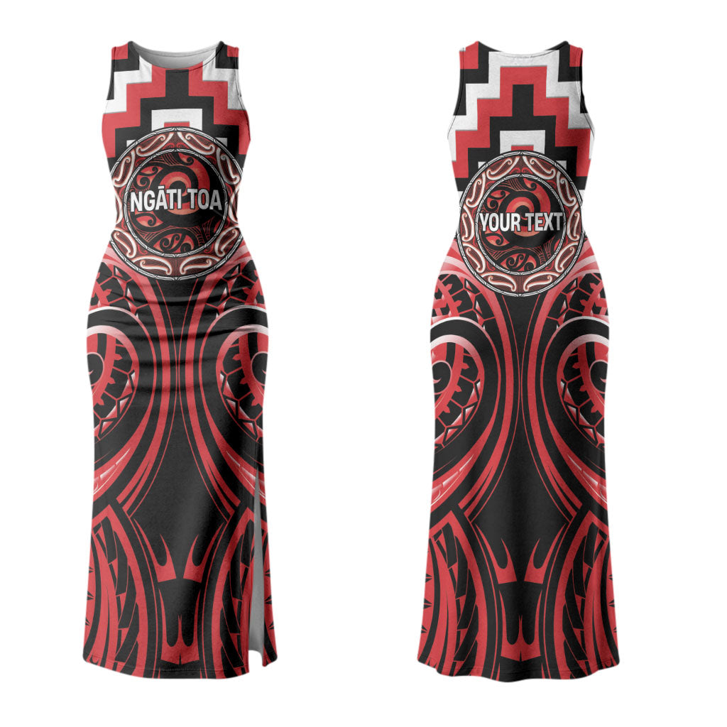 Aotearoa Ngati Toa Personalised Couples Matching Tank Maxi Dress and Long Sleeve Button Shirt Maori Iwi Poutama Puhoro Tattoo LT14 - Polynesian Pride