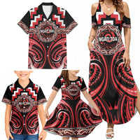 Aotearoa Ngati Toa Personalised Family Matching Summer Maxi Dress and Hawaiian Shirt Maori Iwi Poutama Puhoro Tattoo LT14 - Polynesian Pride