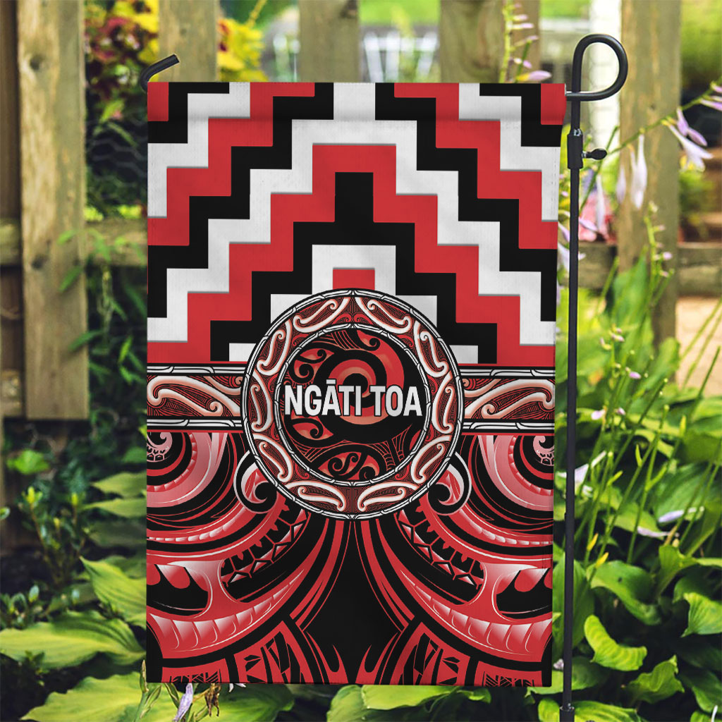 Aotearoa Ngati Toa Garden Flag Maori Iwi Poutama Puhoro Tattoo LT14 Garden Flag Red - Polynesian Pride