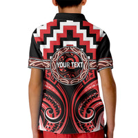 Aotearoa Ngati Toa Personalised Kid Polo Shirt Maori Iwi Poutama Puhoro Tattoo LT14 - Polynesian Pride