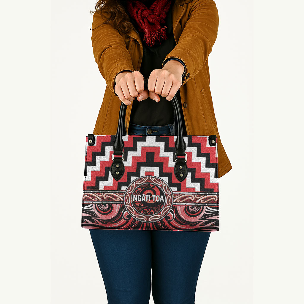 Aotearoa Ngati Toa Leather Bag Maori Iwi Poutama Puhoro Tattoo LT14 - Polynesian Pride