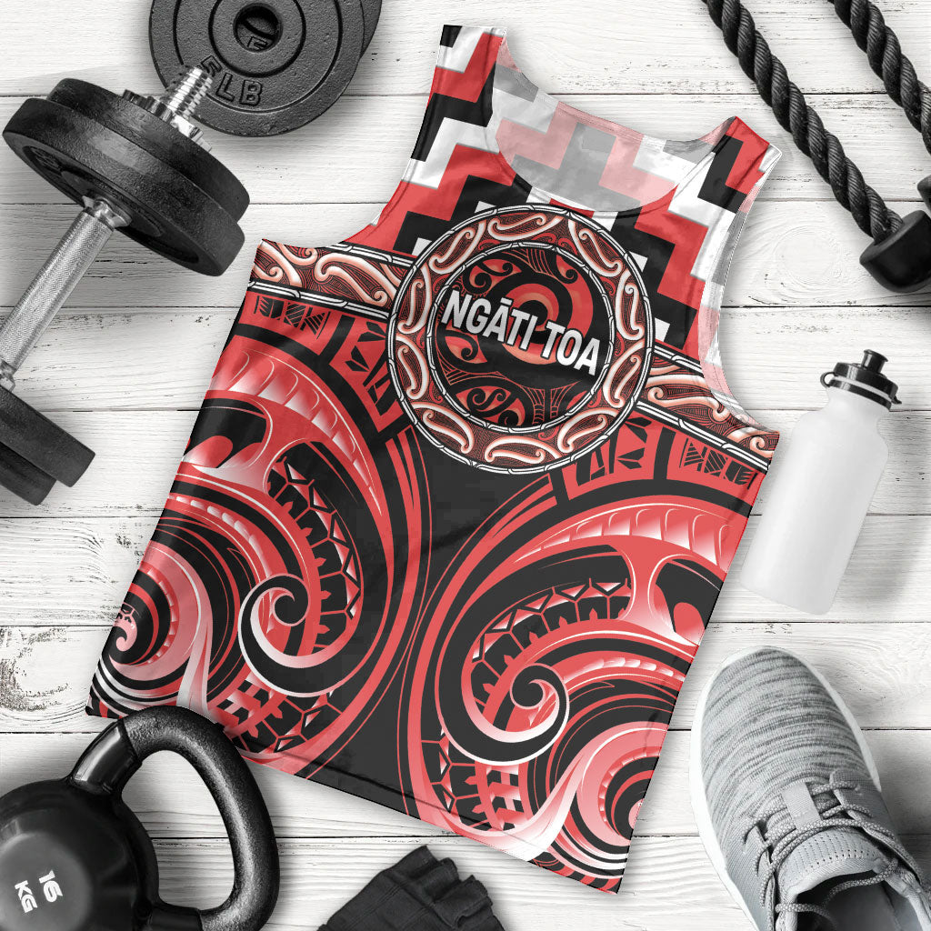 Aotearoa Ngati Toa Personalised Men Tank Top Maori Iwi Poutama Puhoro Tattoo LT14 - Polynesian Pride