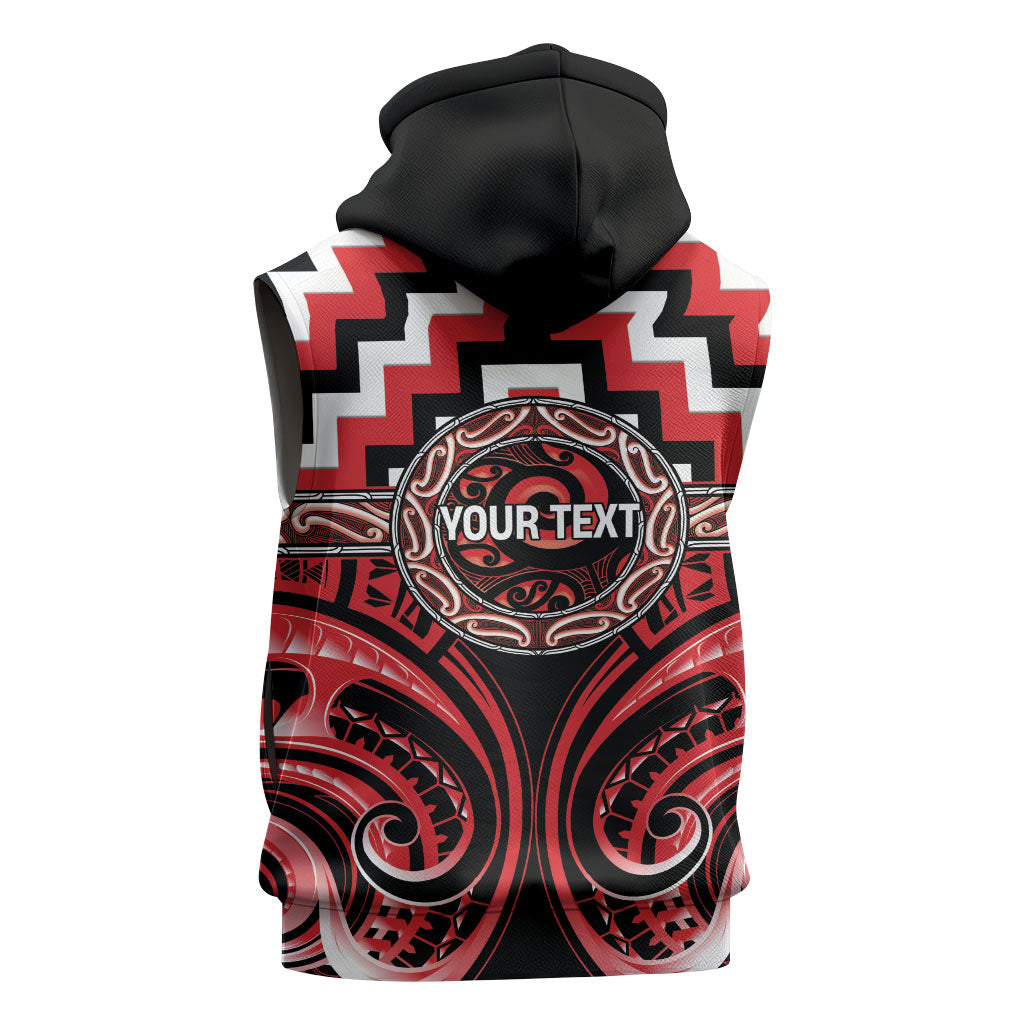 Aotearoa Ngati Toa Personalised Sleeveless Hoodie Maori Iwi Poutama Puhoro Tattoo LT14 - Polynesian Pride