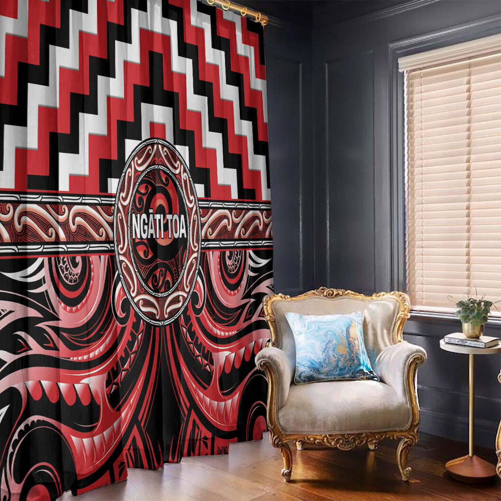 Aotearoa Ngati Toa Window Curtain Maori Iwi Poutama Puhoro Tattoo LT14 - Polynesian Pride